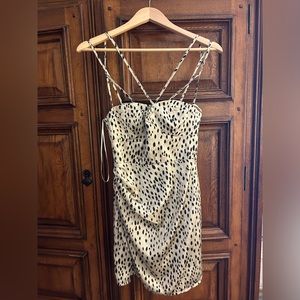 Zara animal print satin mini dress